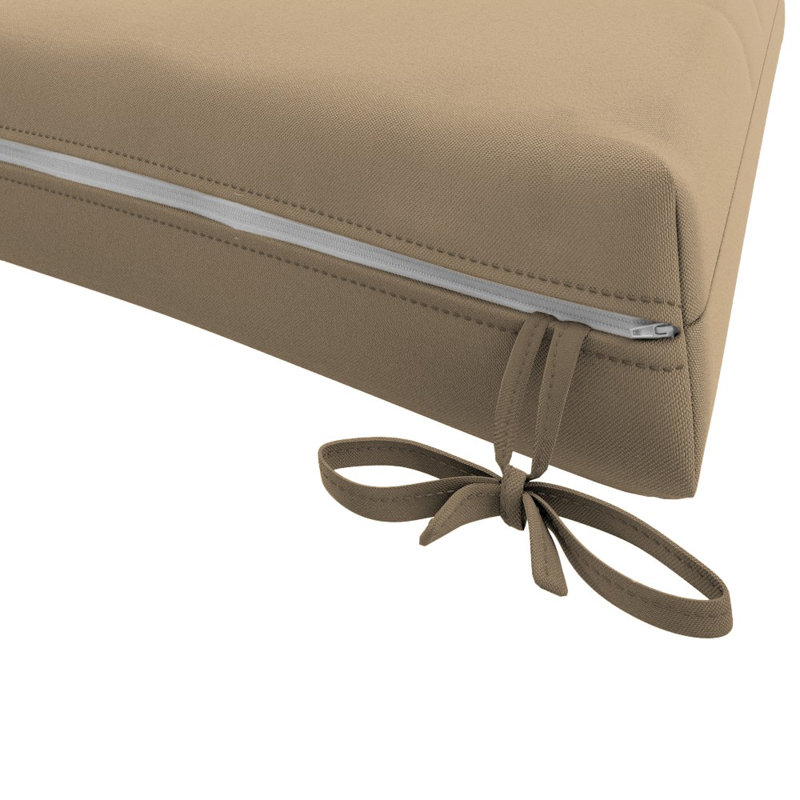  Chair Pad Cushion Set Of 2, 18" X 18" X 2.5", Premium Memory Foam Core With Waterfall Edge, Solstice Olefin, Patio Cushion For Outdoor Chairs