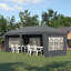 Outsunny 3 x 6m Garden Pop Up Gazebo Height Adjustable with Sidewalls-1401169653