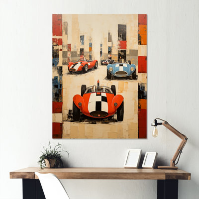 «Vintage Race Car Rally 1» - art mural en métal