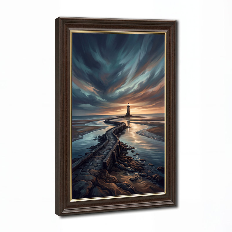 Art mural sur toile, "Phare sur enroulement", 18"H x 12"W