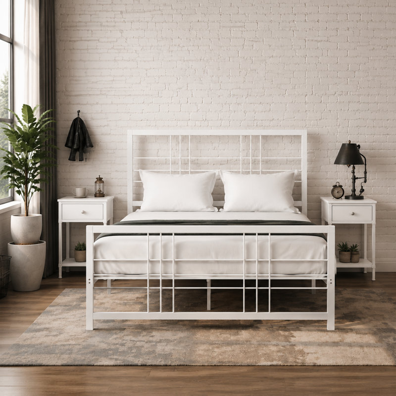 Lit plateforme Venice, Grand, Blanc
