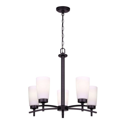 Lisetta 5 - Light Steel Dimmable Chandelier