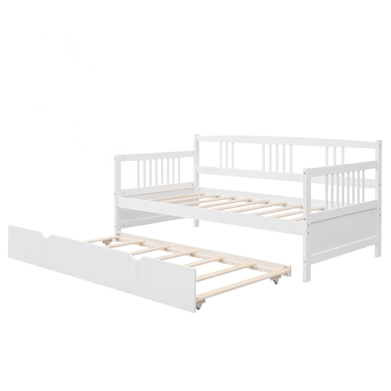 Lit de jour avec couchette Safak, Blanc, Lit simple
