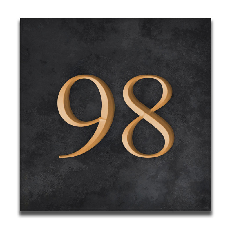 Velia 17.78cm H Stone House Number, 98, Gold