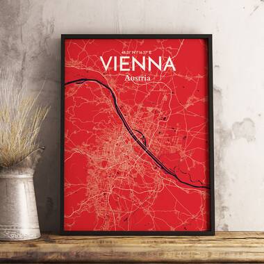 Vienna City Map On Paper Print