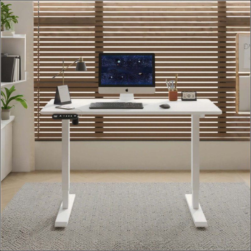 Bureau debout électrique avec réglage de la hauteur, structure en acier renforcé et contrôleur intelligent pour la maison et le bureau