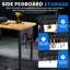 Table de travail robuste en bois massif, table de travail réglable avec multiprise et panneau perforé pour garage
