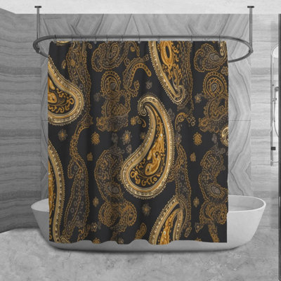 Rideau de douche à motif cachemire Rodrecus