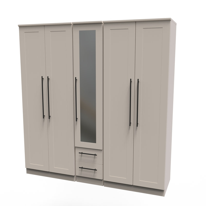 Fully Assembled 2 Door Wardrobe, 197cm H x 74cm W x 53cm D, Kashmir