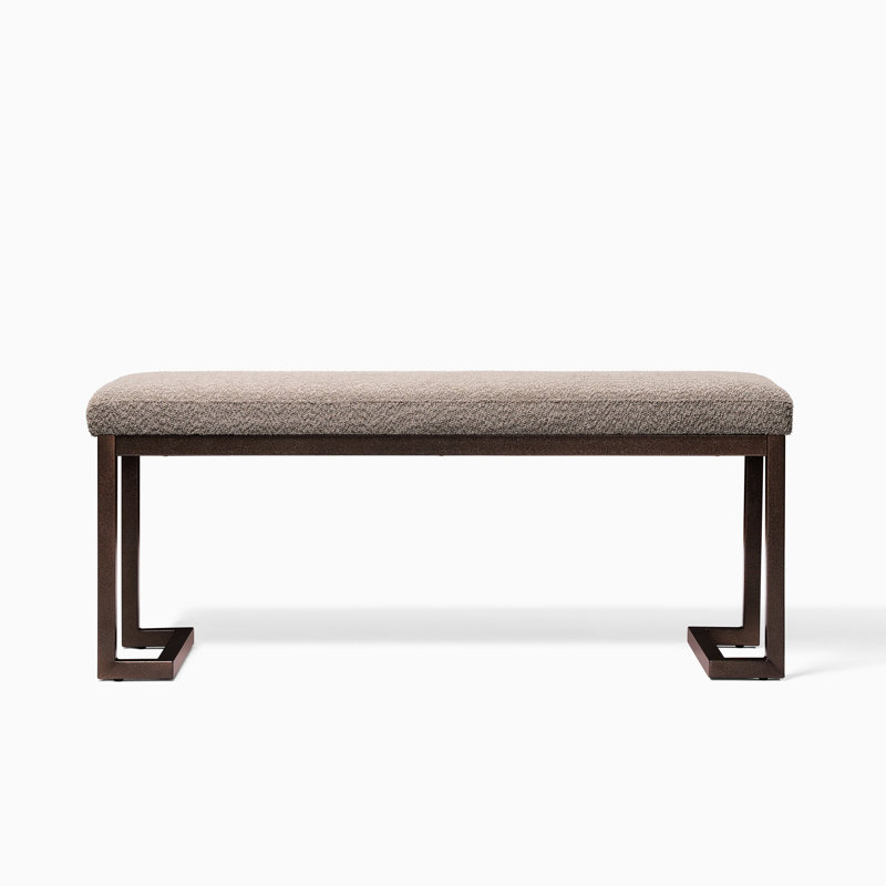 Banc rembourré gris