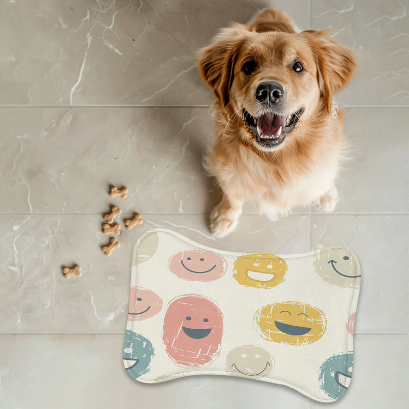 Abstract Happy Art - Tapis d'alimentation en os 1 pièce