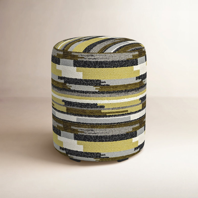 Birchbrook Upholstered Ottoman, Olive Abstract Performance