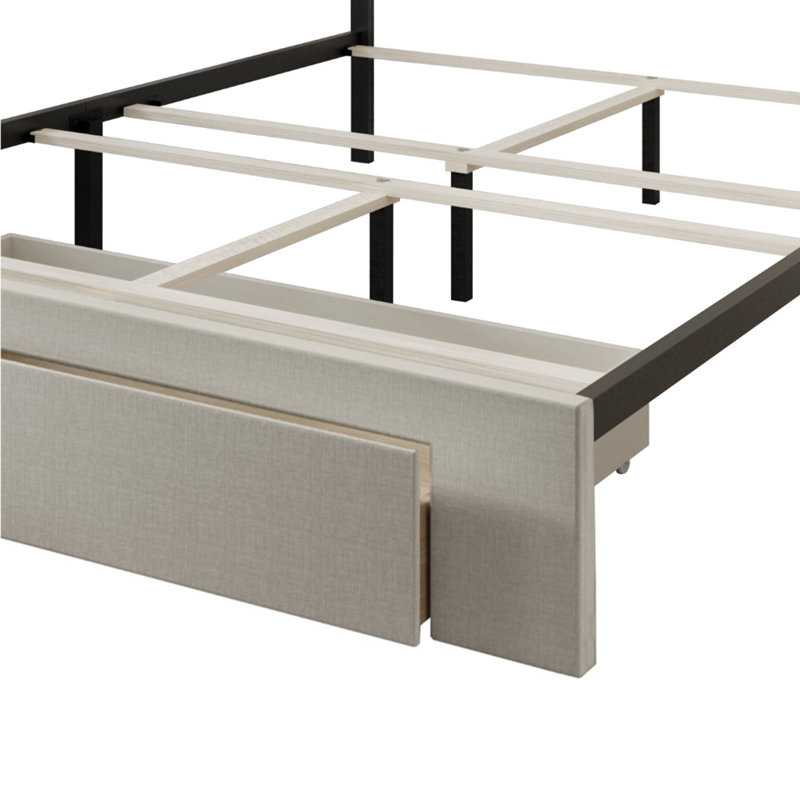 Jabrien Upholstered Panel Storage Bed, Dove Gray, King