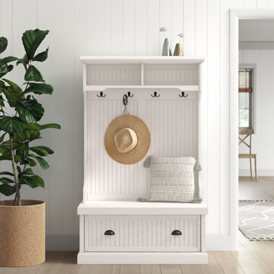 Portemanteau avec banc et rangement pour chaussures Seaside