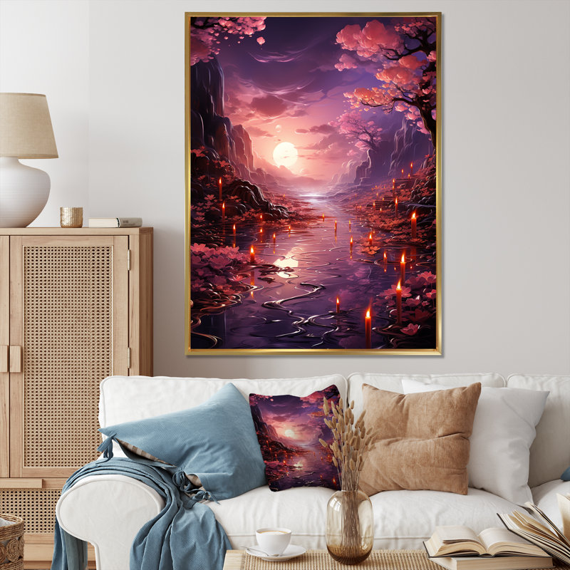 «Dreamy Sky Horizon With Cloud IV», art mural abstrait, Cadre flottant doré, H 20 po x l 12 po x P 1 po