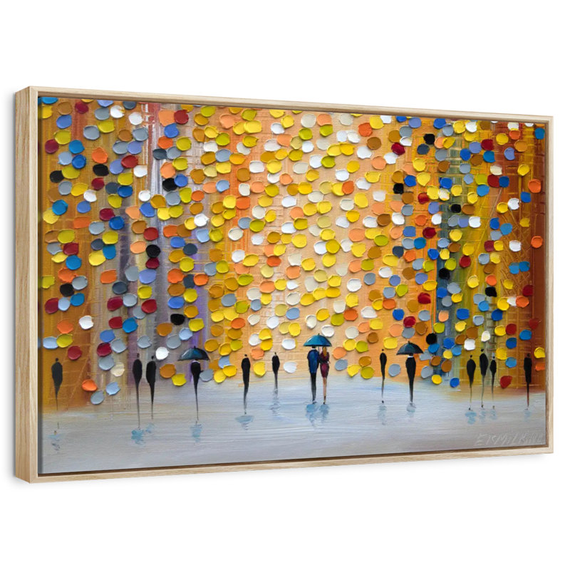 Belle pluie, Cadre flottant en bois naturel, 37 po x 25 po