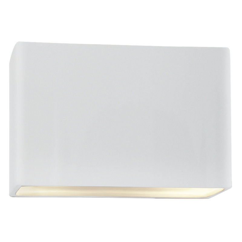 Applique murale encastrée 1 lumière à intensité variable Durso, Blanc brillant, DEL, H 6 po x l 10 po x P 4 po