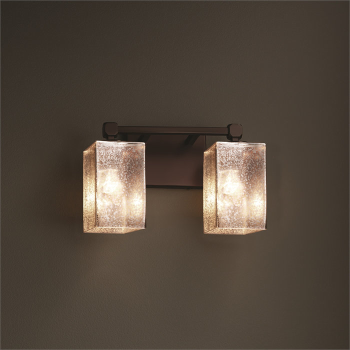 Éclairage pour meuble-lavabo 2 lumières Casson, Chrome poli, Caramel