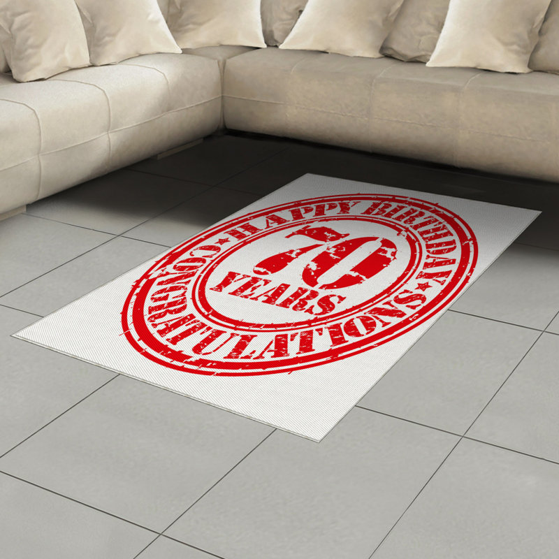Tapis décoratif 70th Birthday High Density, Rectangle— 4 pi x 5 pi 8 po