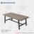 70.87''Gray walnut Industrial Dining Table Large Rectangular Kitchen & Dining Room Table Sturdy Black Metal Frame Modern Furniture for Home-1952775191