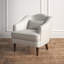 Fauteuil de 78,74 cm de large en polyester Annia, chaise de chambre à coucher, chaise de salon avec dossier festonné.-735012