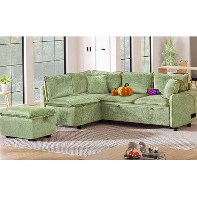 82.67"Convertible Sofa Bed Sectional Sofa Sleeper L-Shaped Sofa