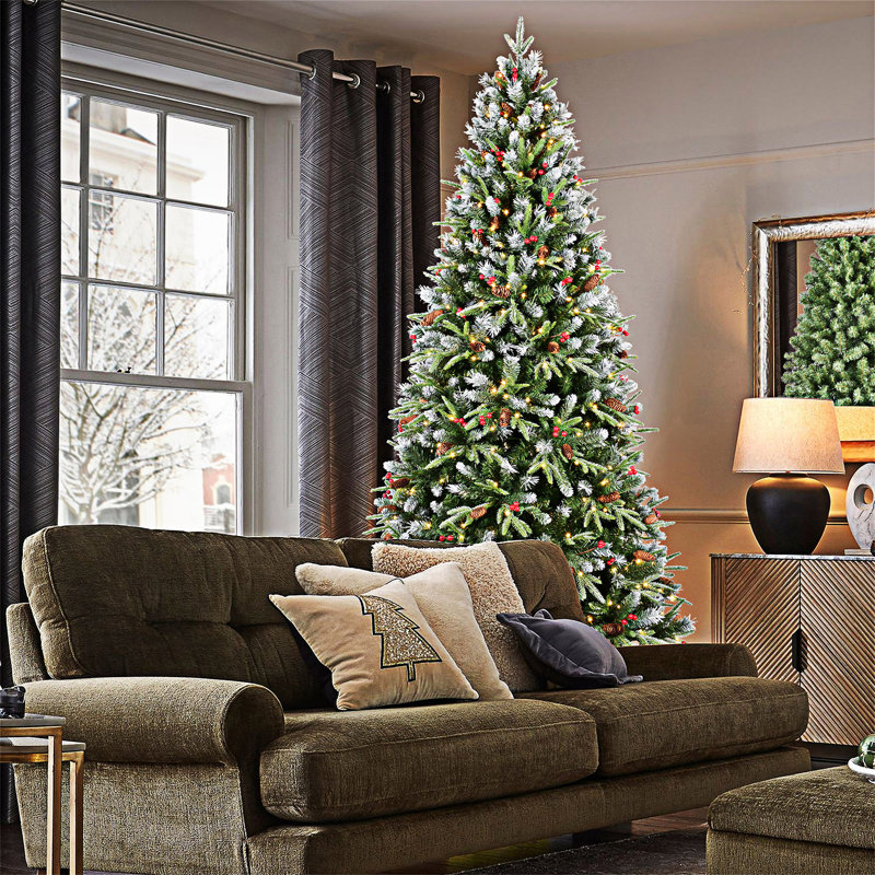 Arbre de Noël avec support en métal, 7', Illuminée