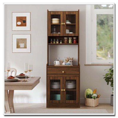 Kitchen Pantry Hutch Cabinet Microwave Stand Sideboard