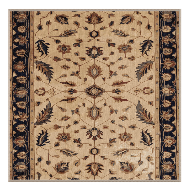 Machine Washable Persian Brown Area Rug, Square 6'