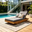 Chaise longue en bois avec coussin-1272146389