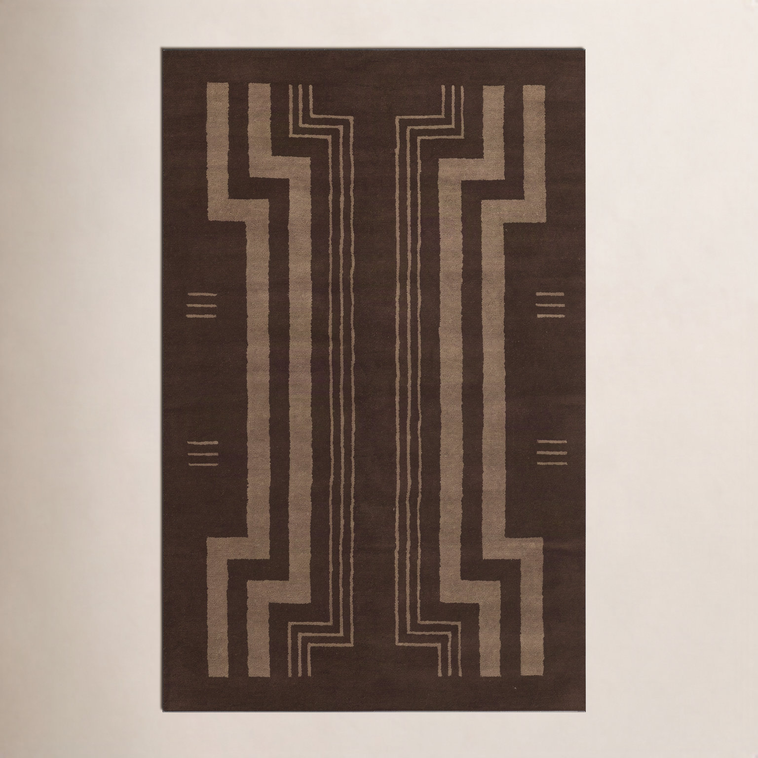 Hallum Hand-Tufted Geometric Wool Rug, Rectangle 2' x 3'