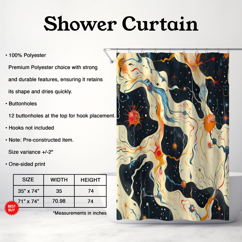 Rideau de douche Premium, H 74 po x l 71 po