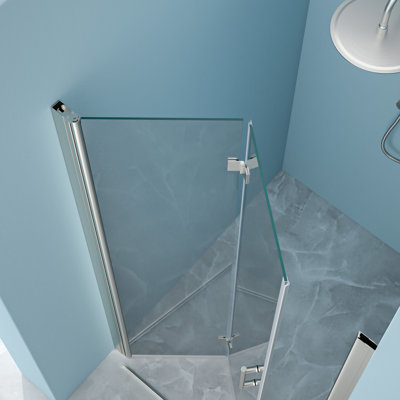 30"W X 72"H Tempered Glass Shower Door, Brushed Nickel - Hinges, Space Saving Bathroom Element Adjustable For Different Spaces