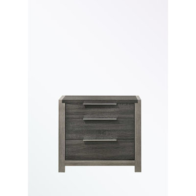 Table de chevet avec trois tiroirs