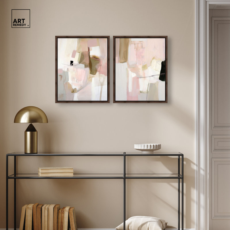 «Pink Frost Serenity», ensemble d'art mural encadré par Art Remedy, cadre doré, 16 x 20, H 21 po x l 17 po
