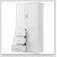 Armoire de rangement haute et large avec portes pour salle de bain / bureau, trois tiroirs