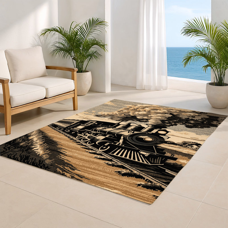 Tapis intérieur et extérieur noir Transport