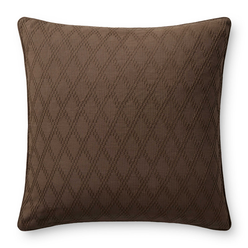 Chris Loves Julia x Loloi Cary Accent Pillow, Pillow Cover Only - No Insert, Brown