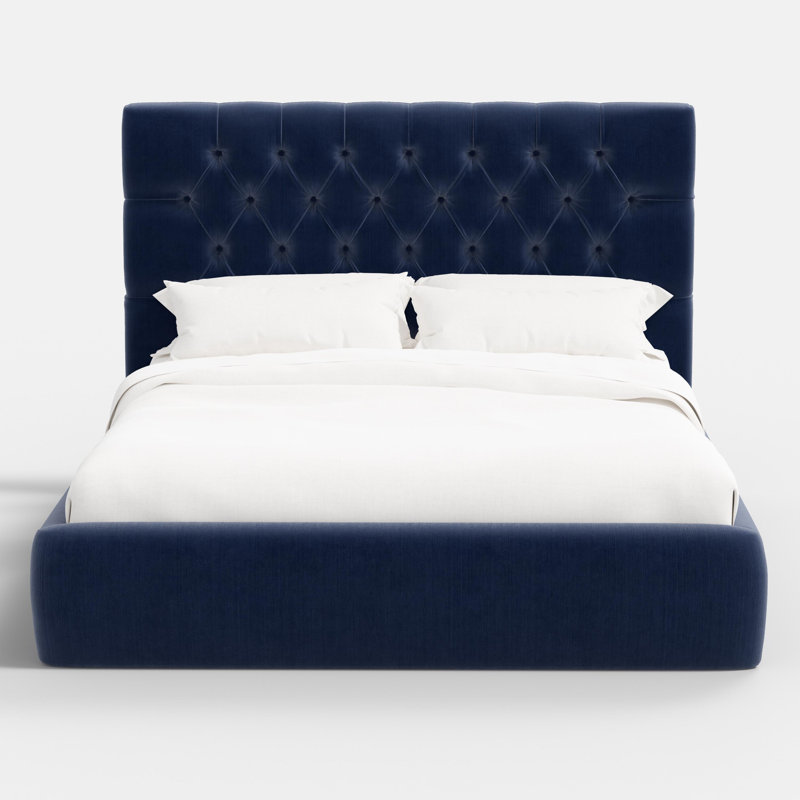 Perigold Upholstered Bed, Twin, Navy