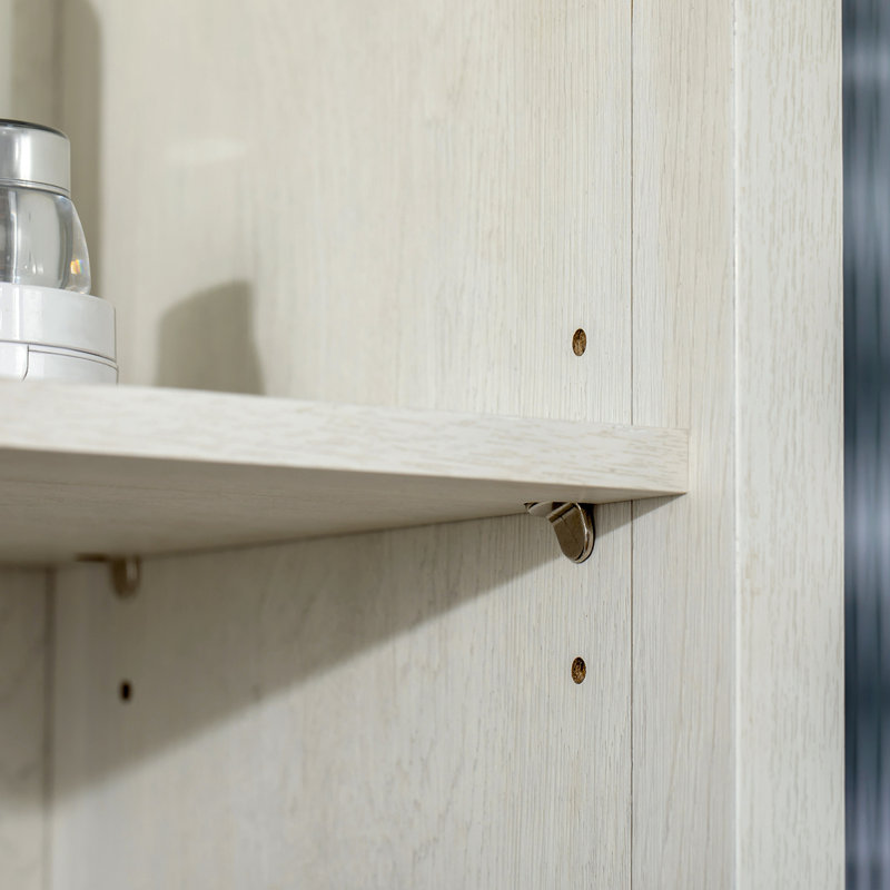 Grande armoire de rangement pour salle de bain avec tablette à 3 niveaux, armoire à porte en verre, tour à linge autoportante avec tablettes réglables