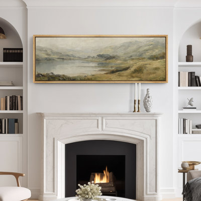Large Framed Canvas Print Wall Art - Rustic Landscape Print for Vintage Home Decor