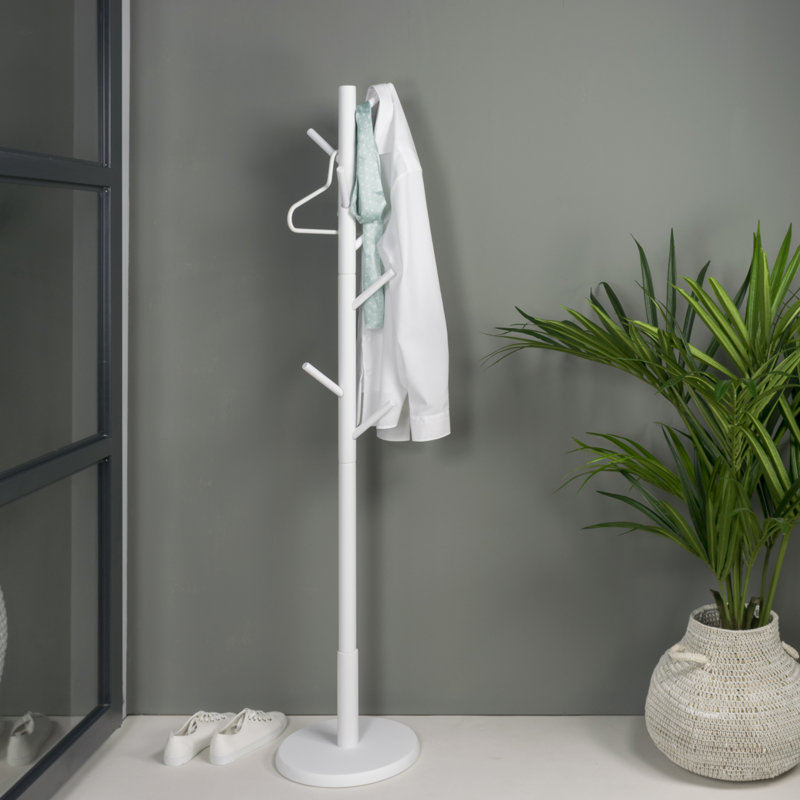 Bro Freestanding 8 - Hook Coat Rack, White