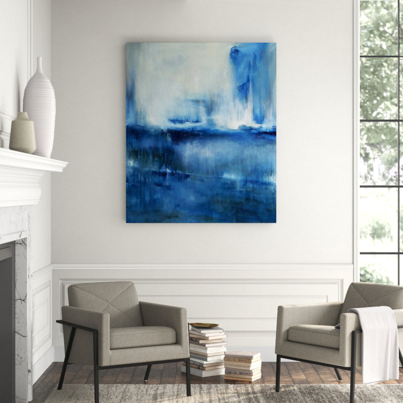 Blue Forest Painting by Samuel Kane, Outdoor, 60" H x 50" W