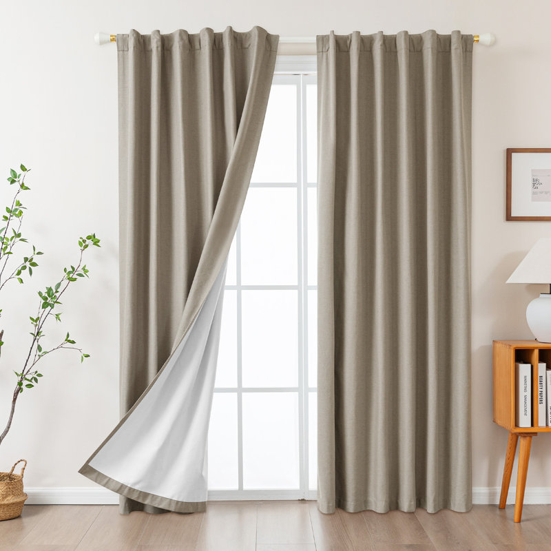 Paire de rideaux Vishrut, L 52 po x L 84 po, Taupe