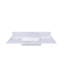 Comptoir de meuble-lavabo 43 po, comptoir blanc avec 3 trous de robinet pré-percés, comptoir de salle de bain avec lavabo central rectangulaire encastré et dosseret de 4 po de hauteur, Bianco Carrara Venato