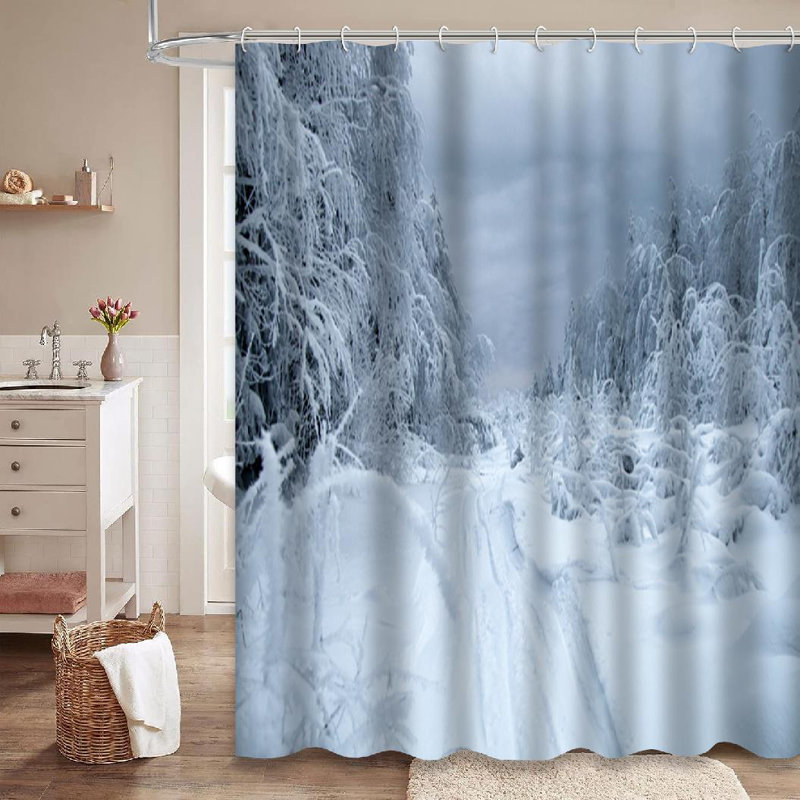 Rideau de douche Snow Road Frosty, L 72 po x l 84 po