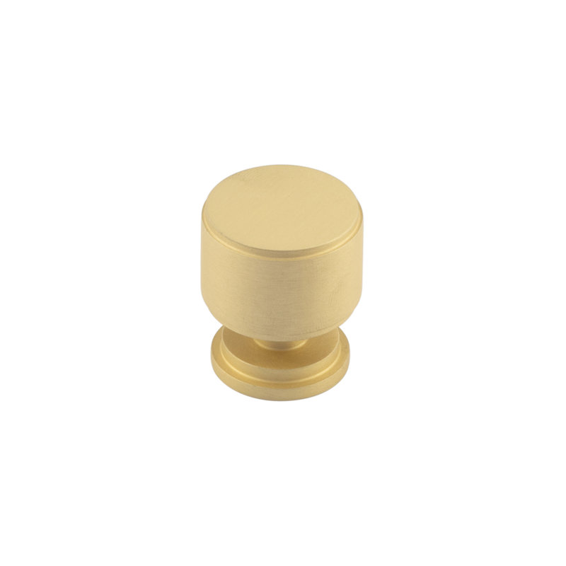 Belgrave 30mm Diameter Cylindrical Knob, Satin Brass