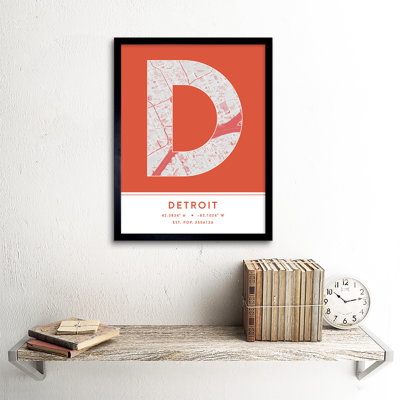 Detroit Michigan United States City - Single Picture Frame Typography