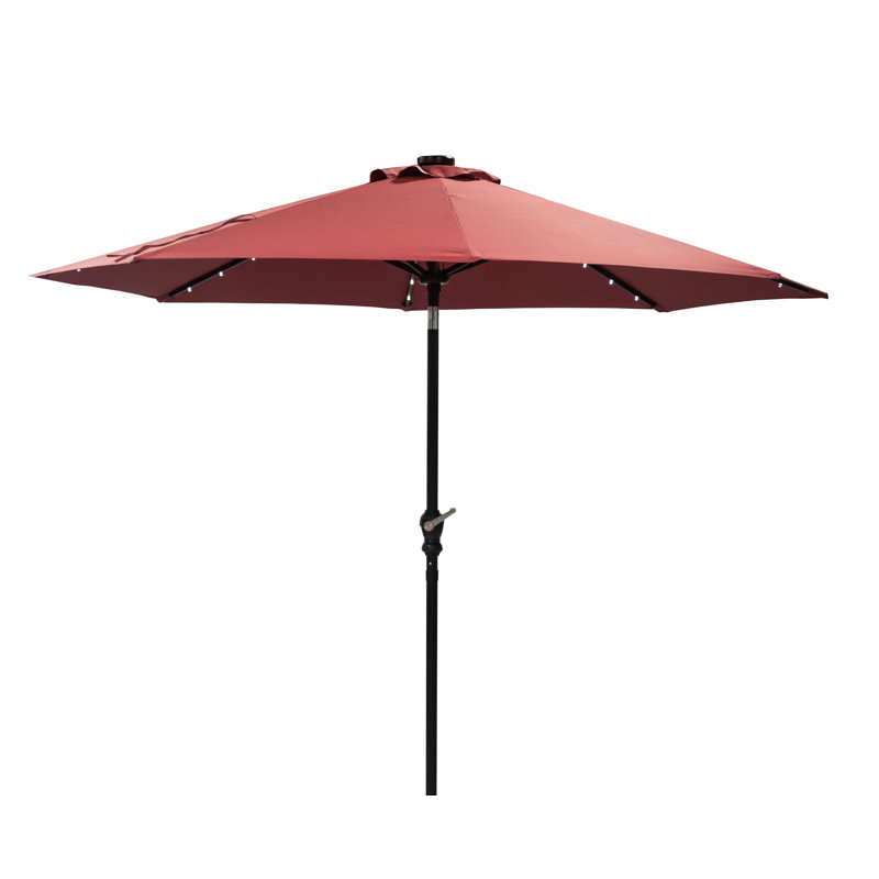 Parasol de marché solaire 9 'à DEL, Rouge