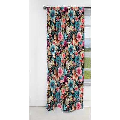 Vintage floral cachemire II - rideau floral - rideau occultant floral - 1 panneaux